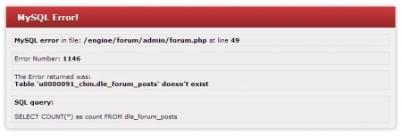 Ошибка после создания форума