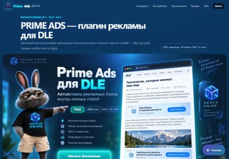 PRIME ADS 2.3.0 — управление и автоматическая вставка рекламы в DLE
